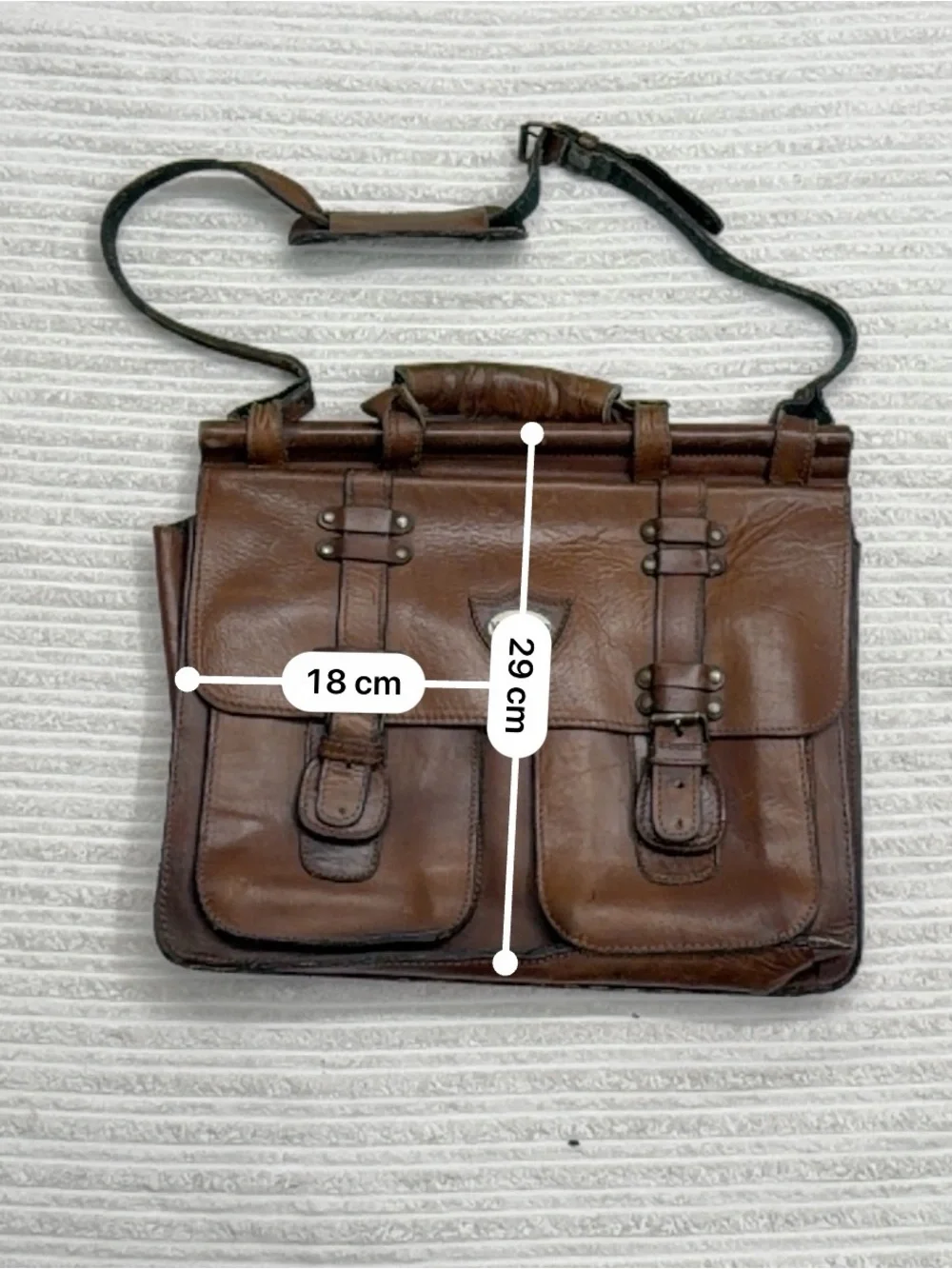 Vaquero Brown Leather Men's Briefcase Satchel Laptop Bag - Picture 10 of 10